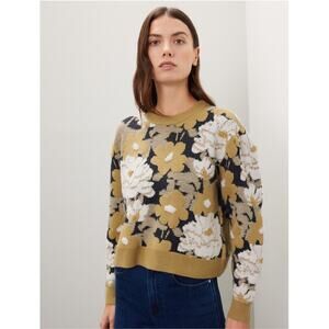 Club Monaco Floral Motif Jacquard Sweater